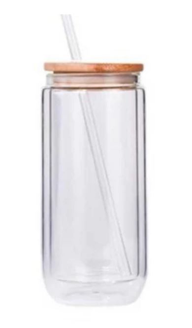 Customizable 16 oz Glass Snow Globe Tumbler