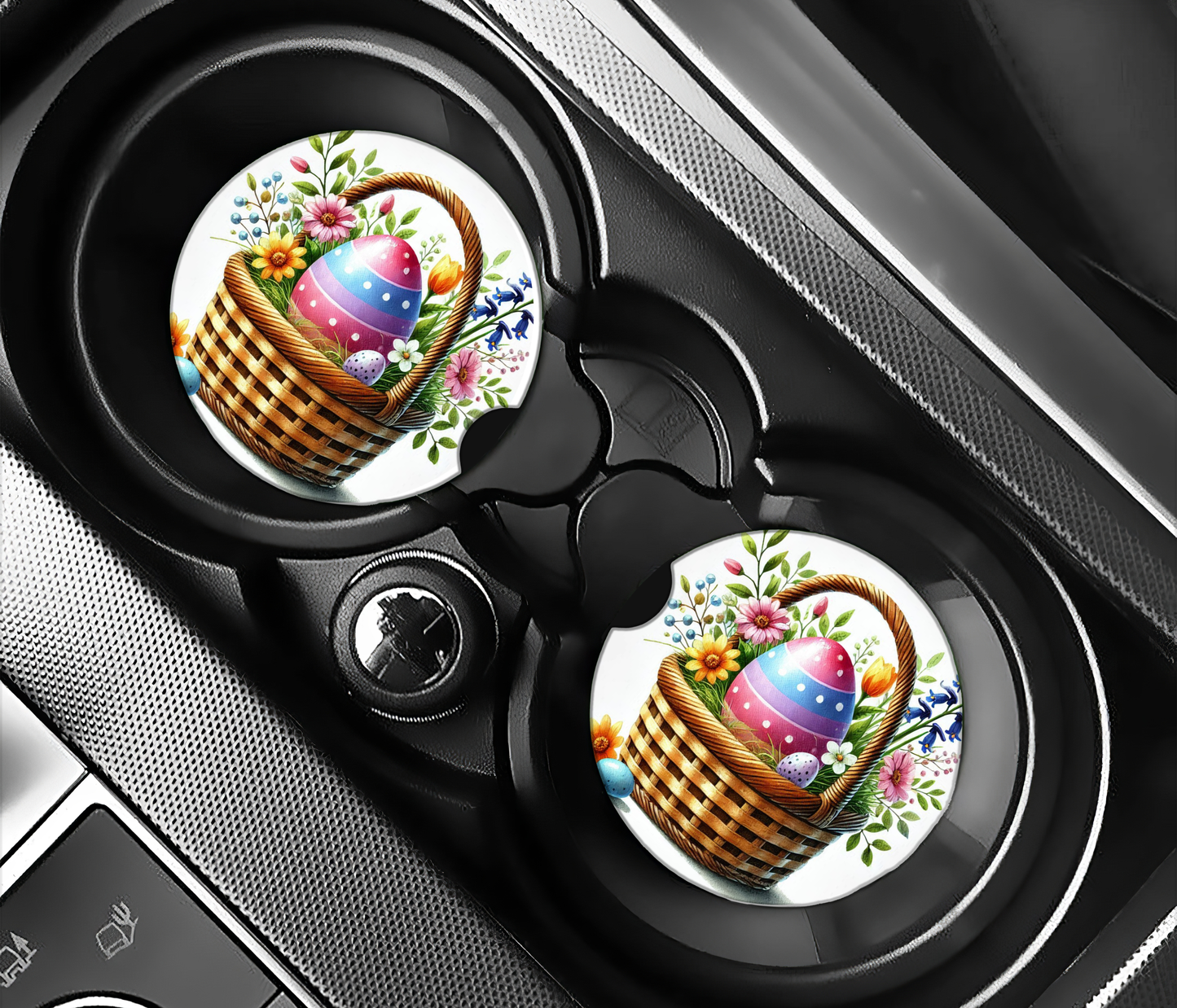 Easter Egg in Basket Car Coaster