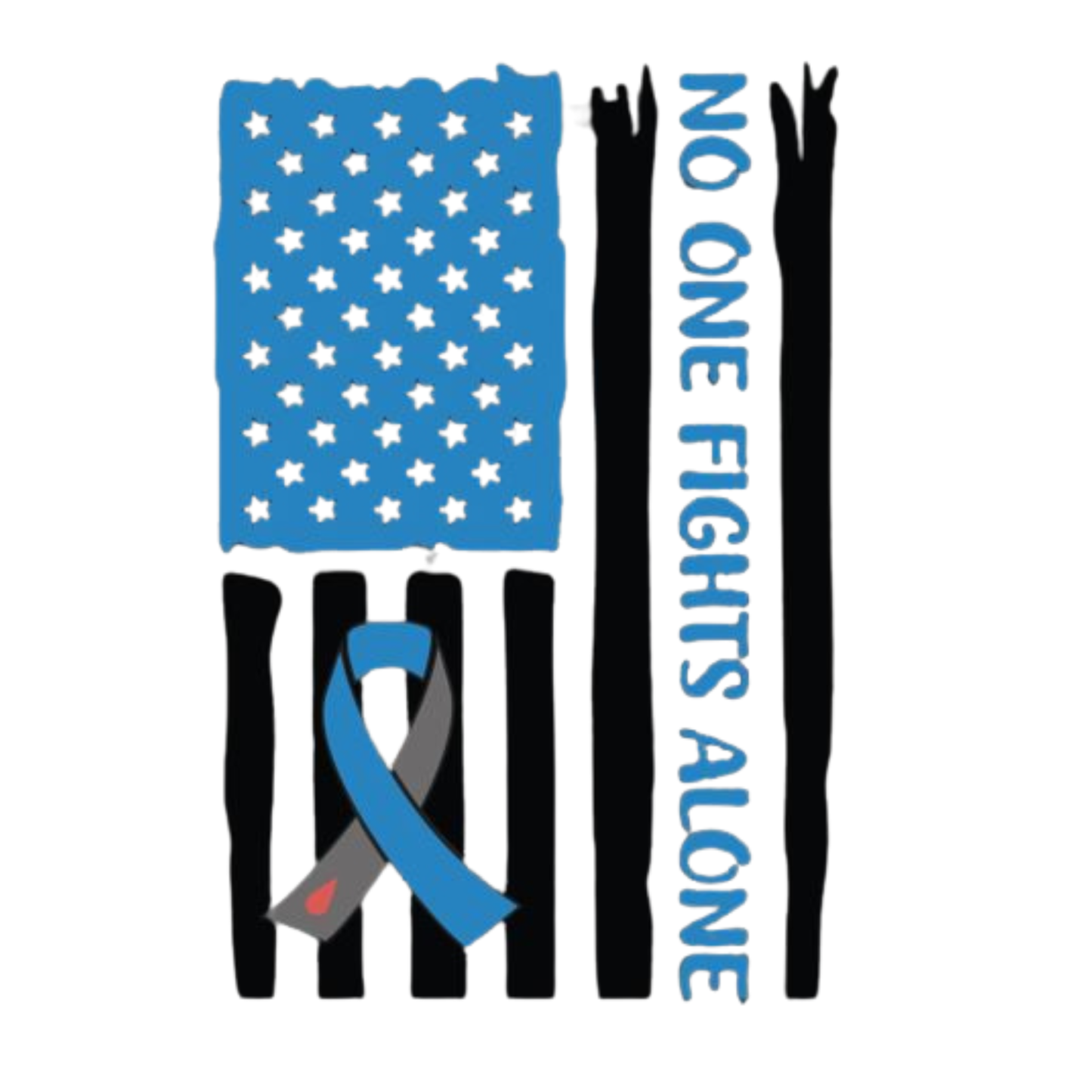 5x7 - Diabetes Awareness No One Fights Alone Decal