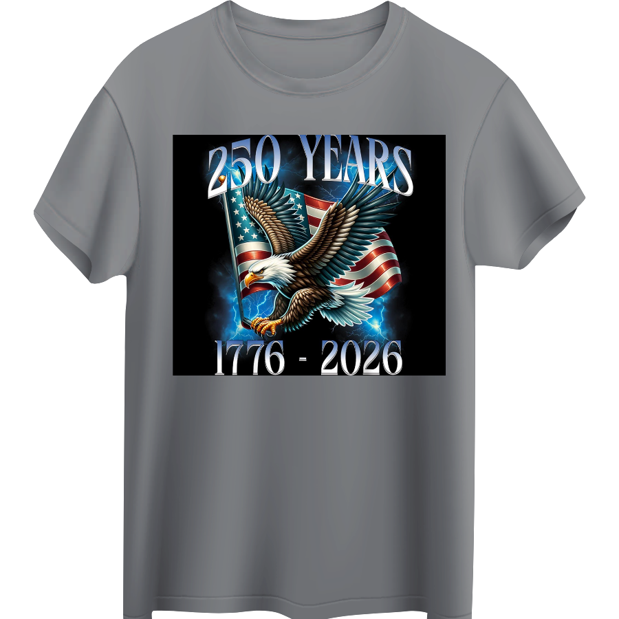 250th Eagle with Flag - Adult Shirt