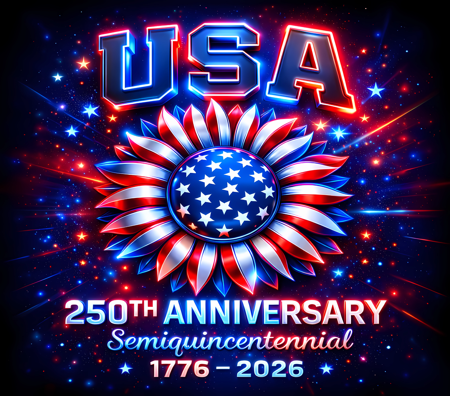 250th Red White and Blue Sunflower Tumbler