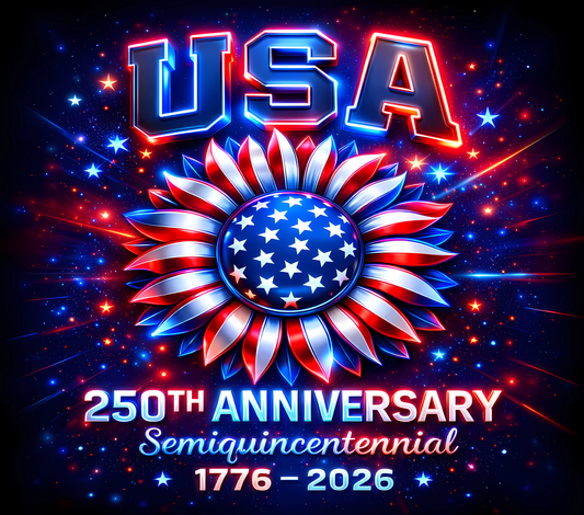 250th Red White and Blue Sunflower Tumbler