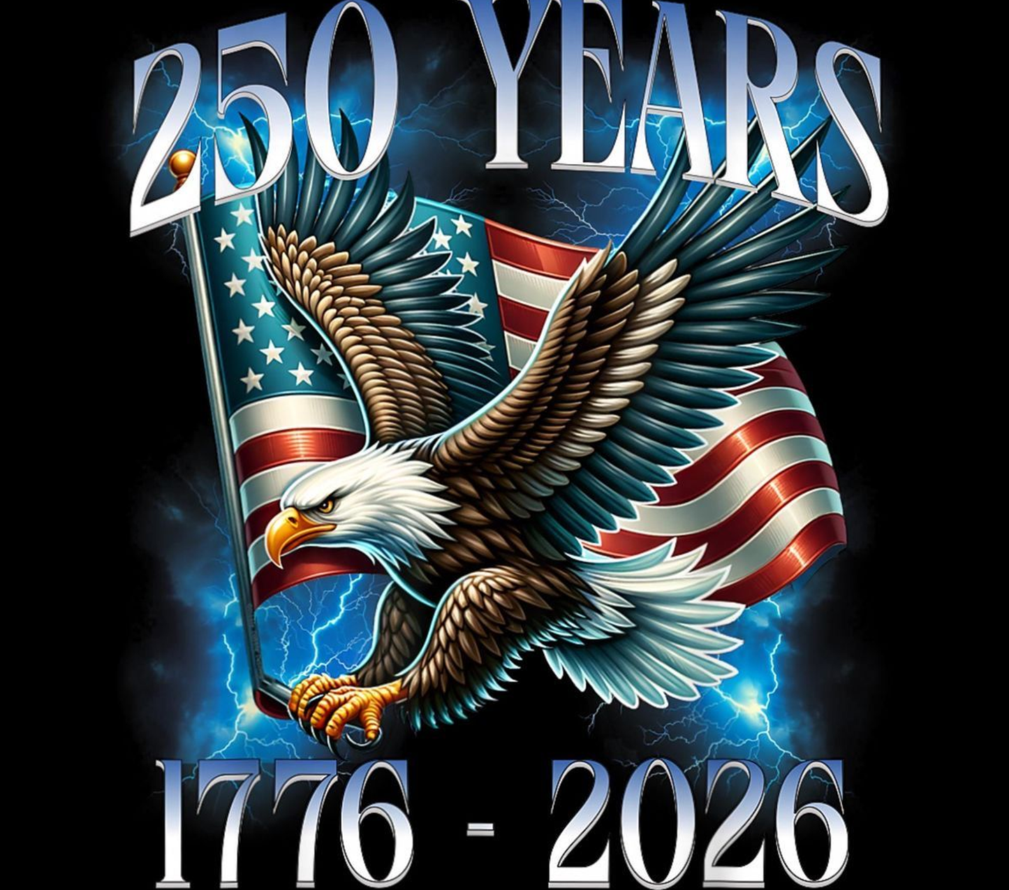 250th Eagle with Flag - Adult Shirt