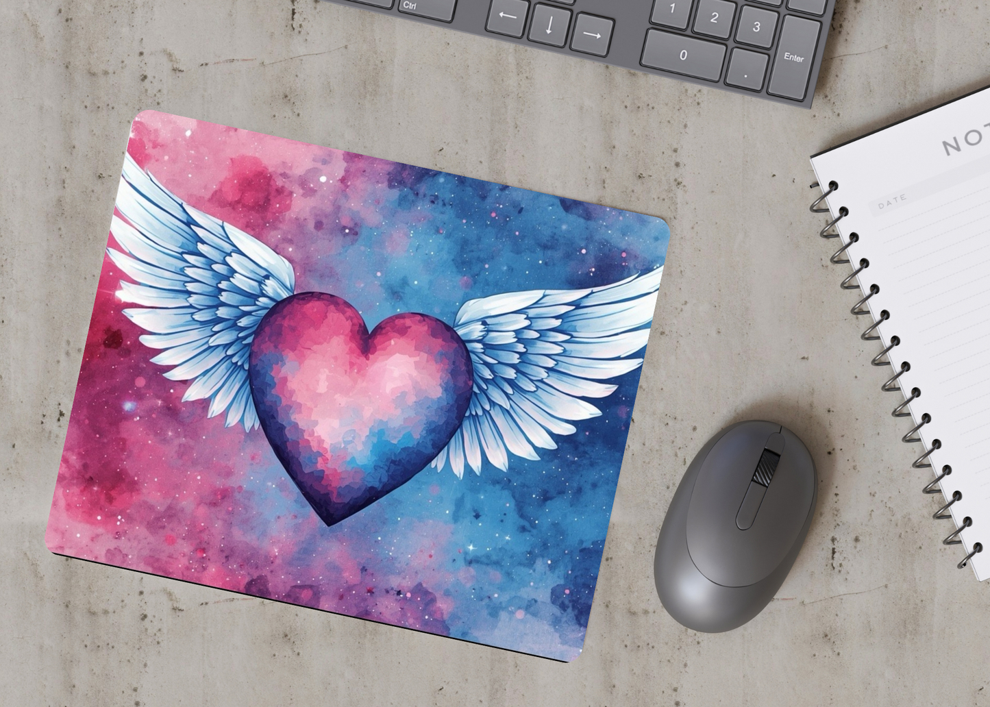 Angel Wing Heart Mousepad