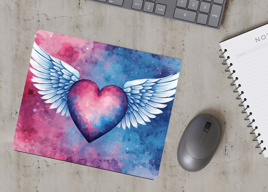 Angel Wing Heart Mousepad