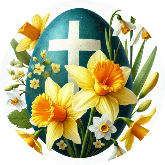 Cross with Yellow Flower Car Coaster