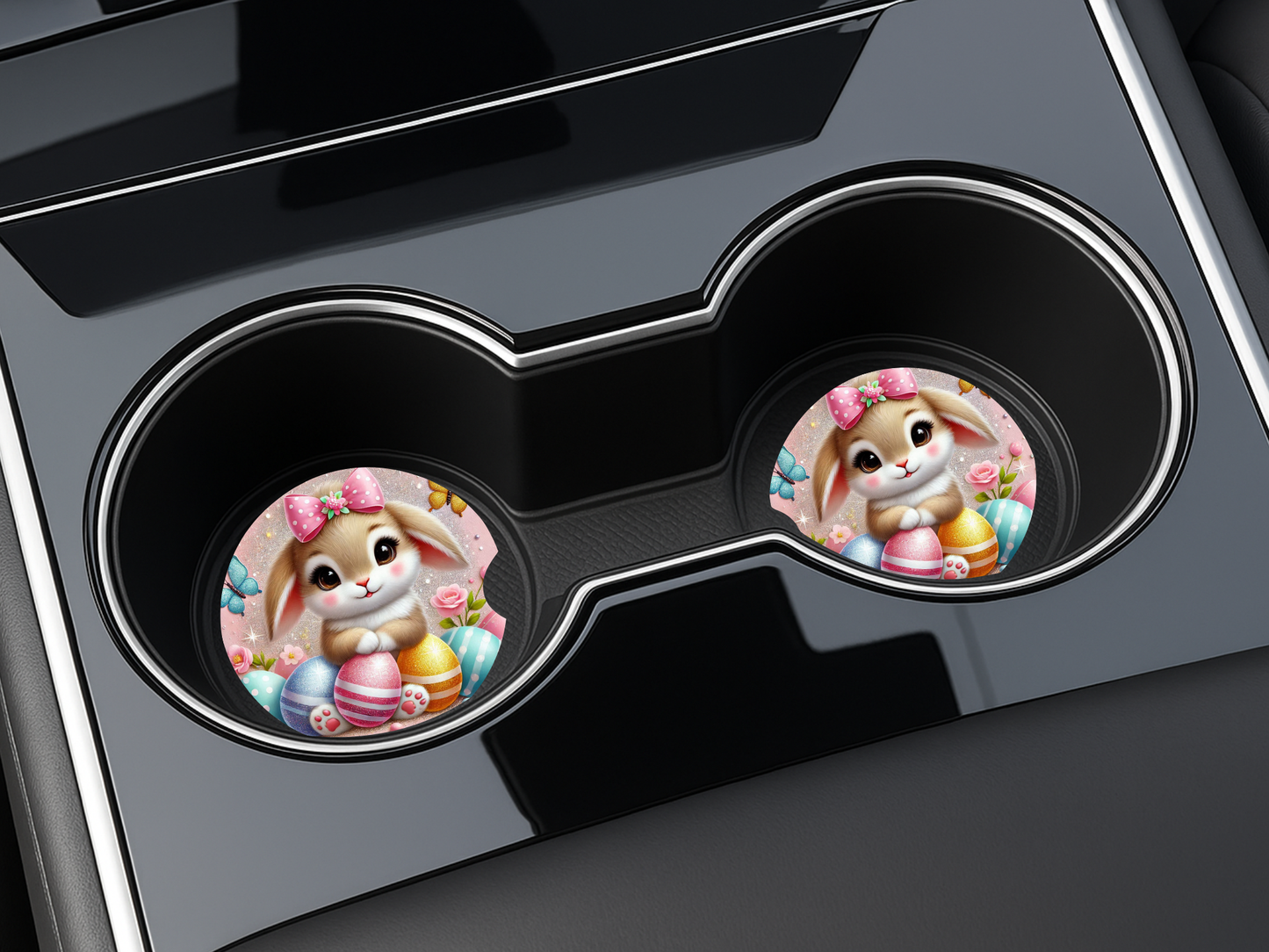 Bunny with Eggs Car Coaster