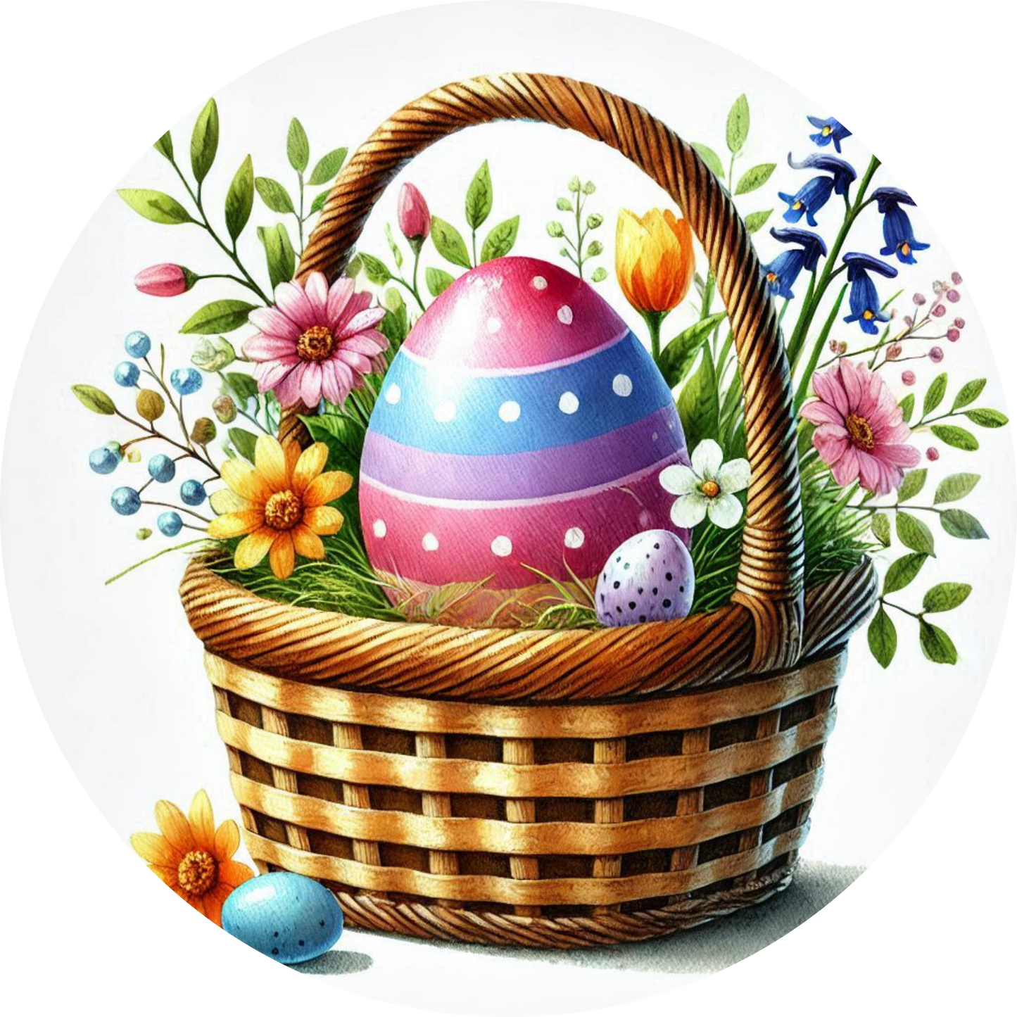 Easter Egg in Basket Car Coaster