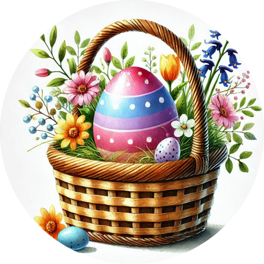 Easter Egg in Basket Car Coaster