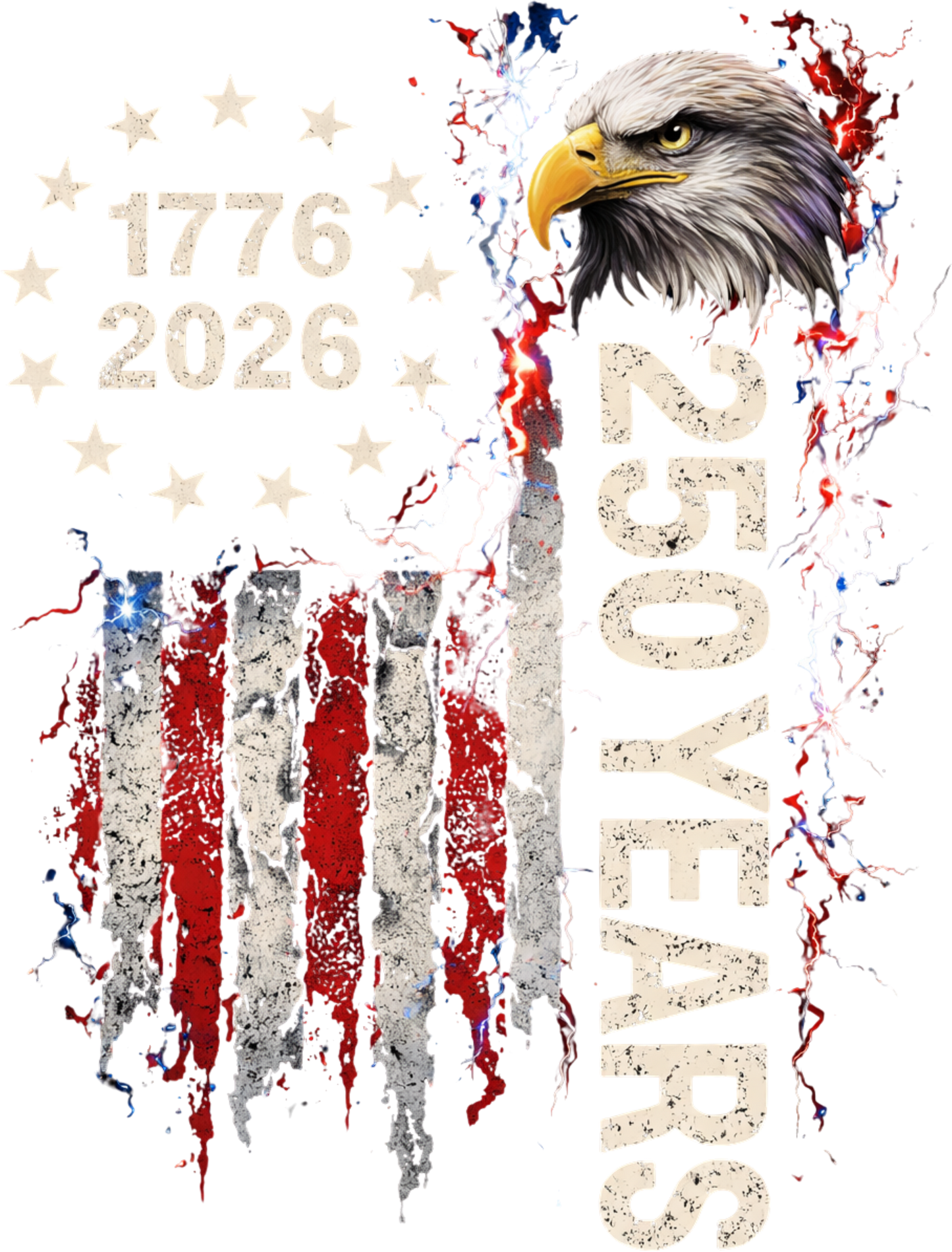 250th - Flag, 13 Stars, and Eagle Head - Adult