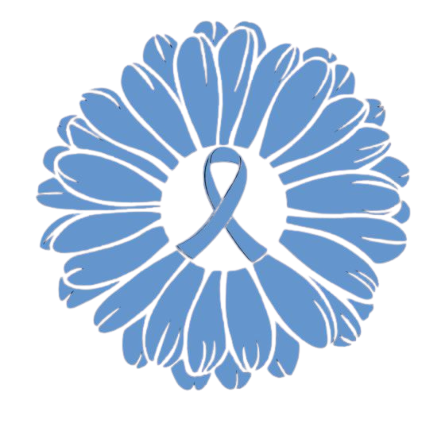 6x6 - Diabetes Awareness Flower with Ribbon