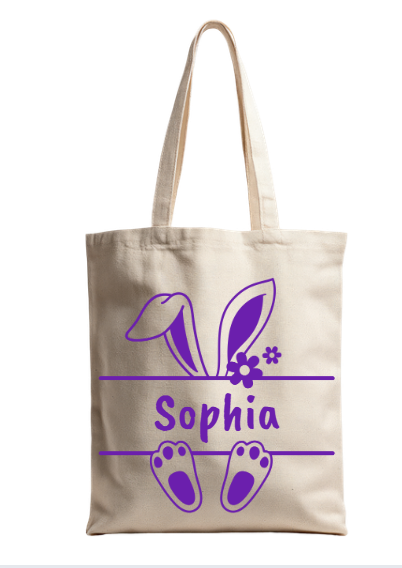 Customizable Easter Canvas Tote