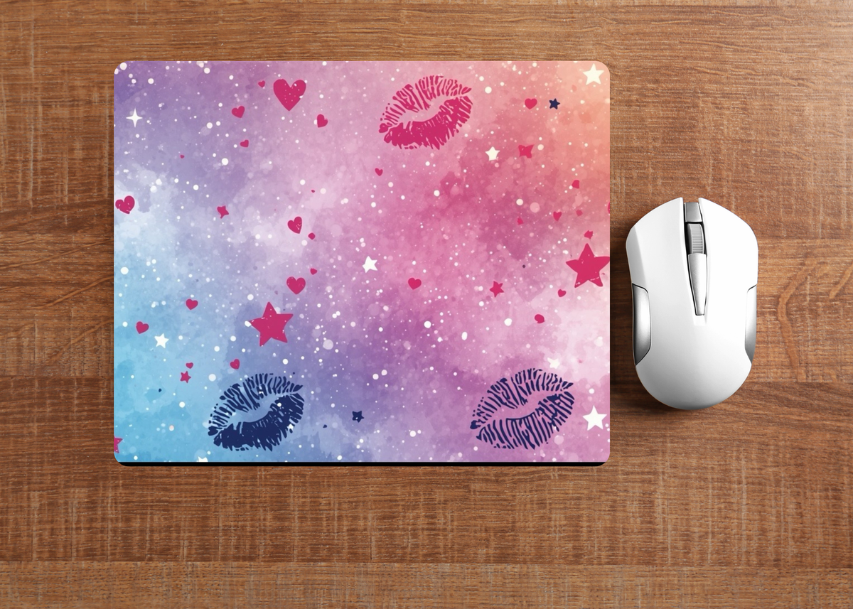 Galaxy Lips and Hearts Mousepad