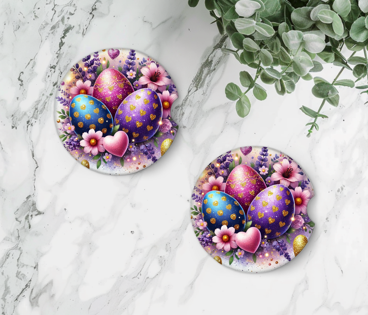 Sparkly Purple Egg Car Coaster