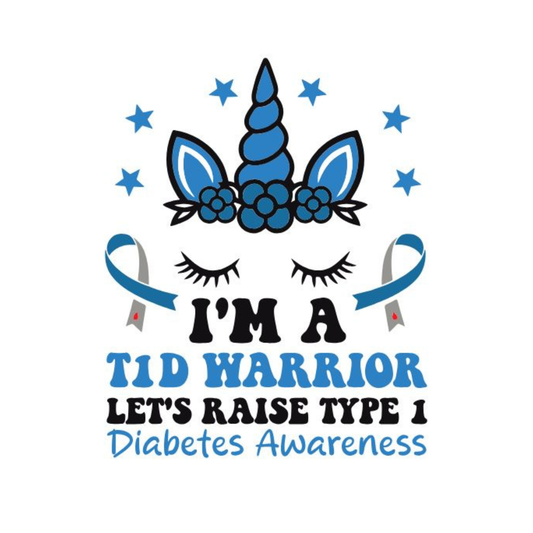 5x7 - Diabetes Awareness T1D Warrior Unicorn Decal